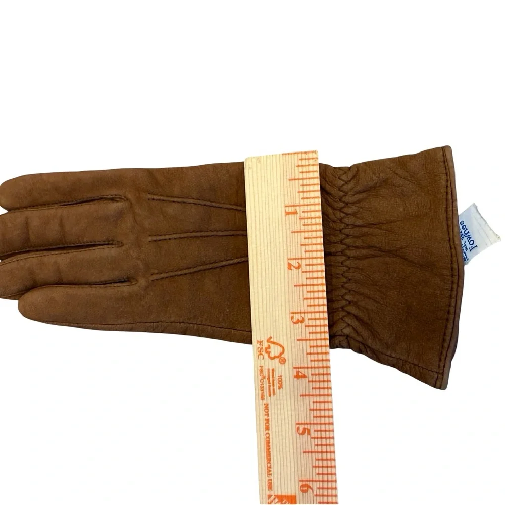 Vintage 70’s Fownes Brown Nubuck Leather Gloves Women’s Large